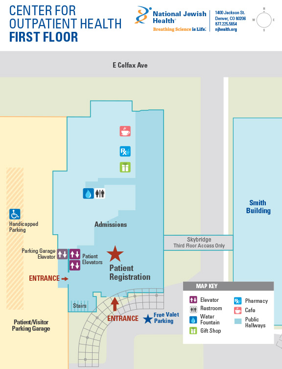 Map of Center for Outpatient Health, 1st Floor