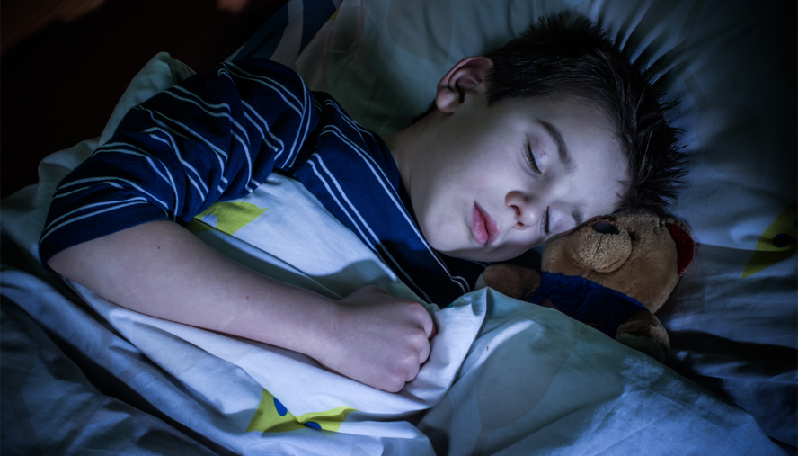 Boy sleeping soundly - relaxing environment