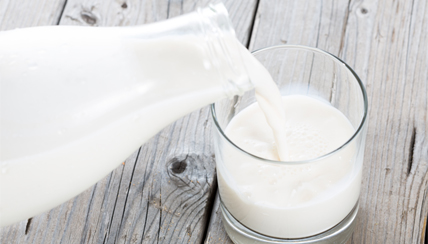 Pitcher and glass of milk