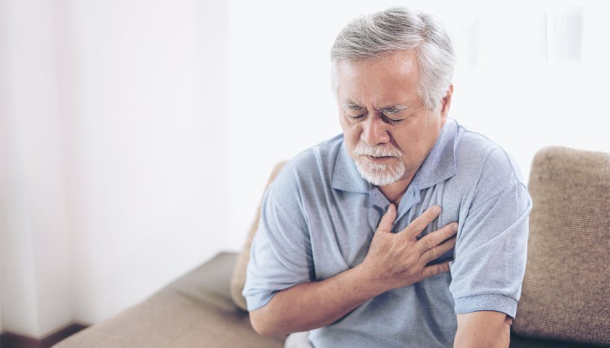 man with chest pain