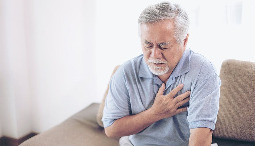 man with chest pain