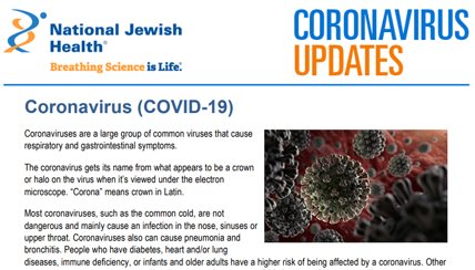 National Jewish Health Coronavirus Updates