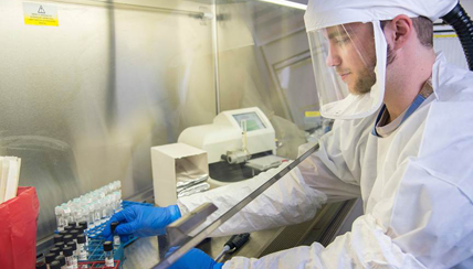 Lab technician performing testing