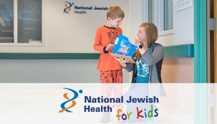 Department of Pediactrics logo - child with physician