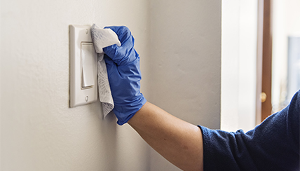 How to Disinfect to Kill Germs: Wiping down light switches